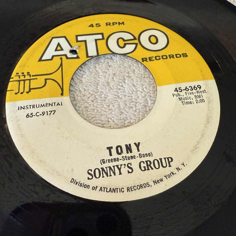 ATCO Sonny's Group 45 RPM Vinyl Record "Tony" / "Laugh At Me" Instrumental